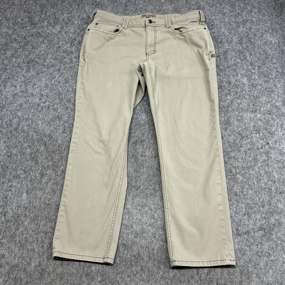5.11 Tactical Pants Mens 38x32 Khaki Chino 5 Pocket Casual Workwear Fits 38x30